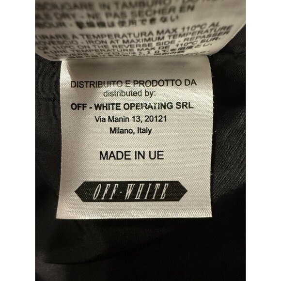 Off-White Black & White Striped Varsity Jacket S Virgin Wool Blend - Picture 6 of 14